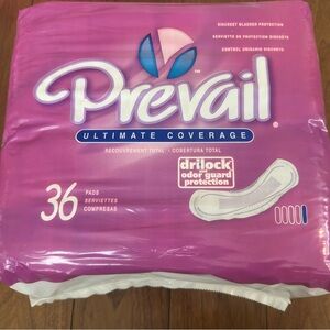 Prevail Ultimate Coverage Pads 36ct Dri-Lock + Odor Guard Sealed Pack